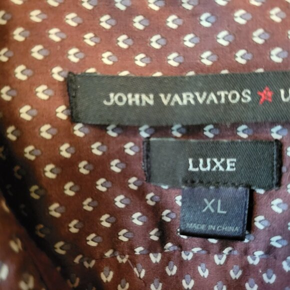 John Varvatos Star USA XL Maroon patterned button up shirt - Picture 3 of 4